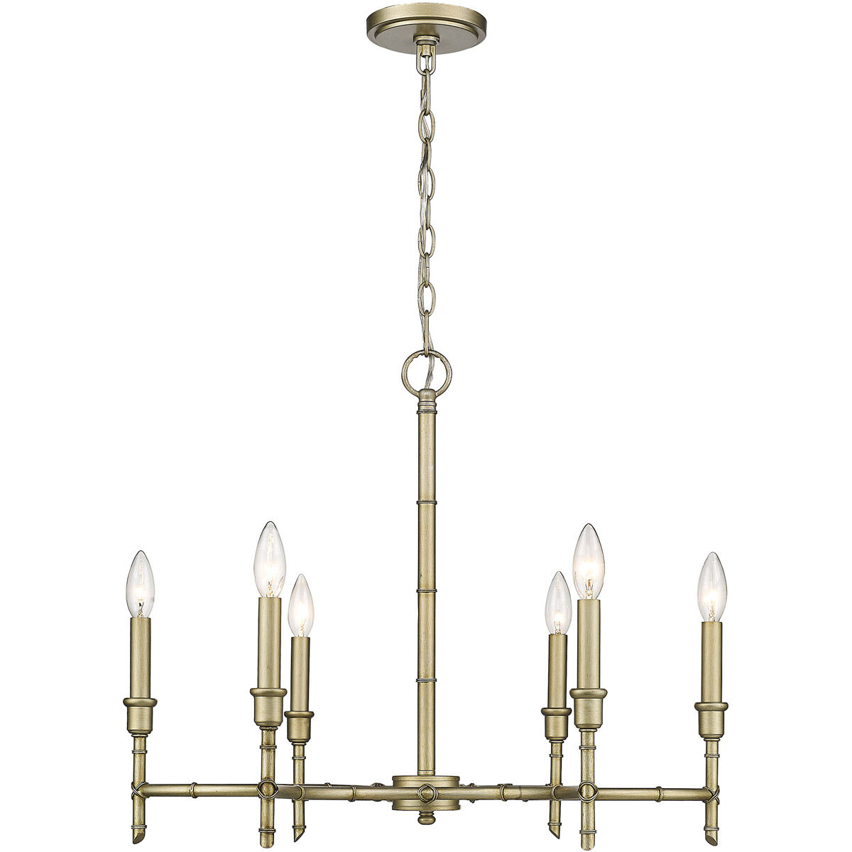 Cambay 6 Light 25 inch White Gold Chandelier Ceiling Light